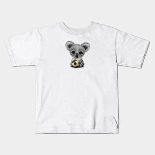 Cute Baby Koala With Football Soccer Ball Kids T-Shirt